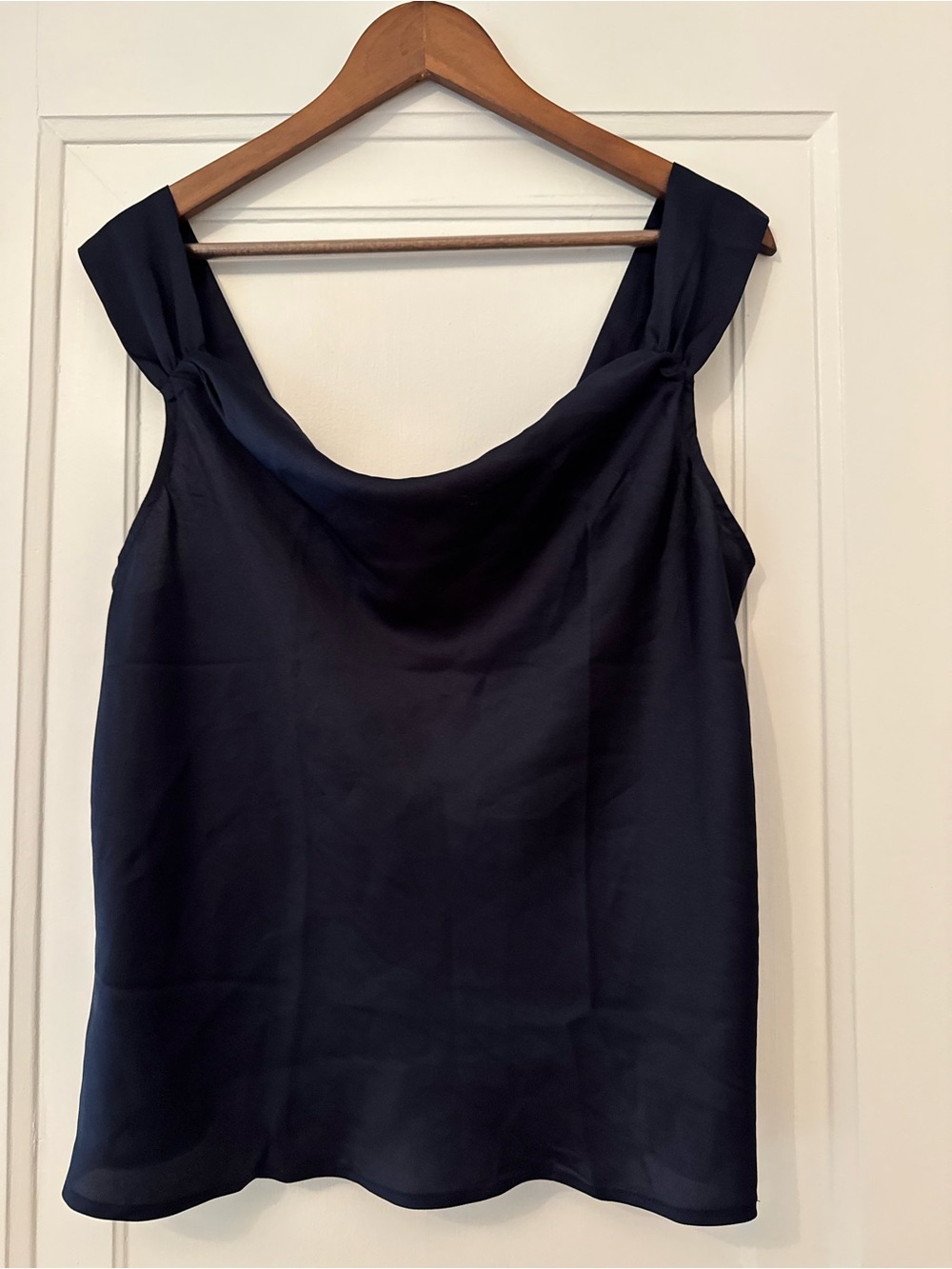 Banana Republic Women's Navy Blue Sleeveless Cowl Neck Top